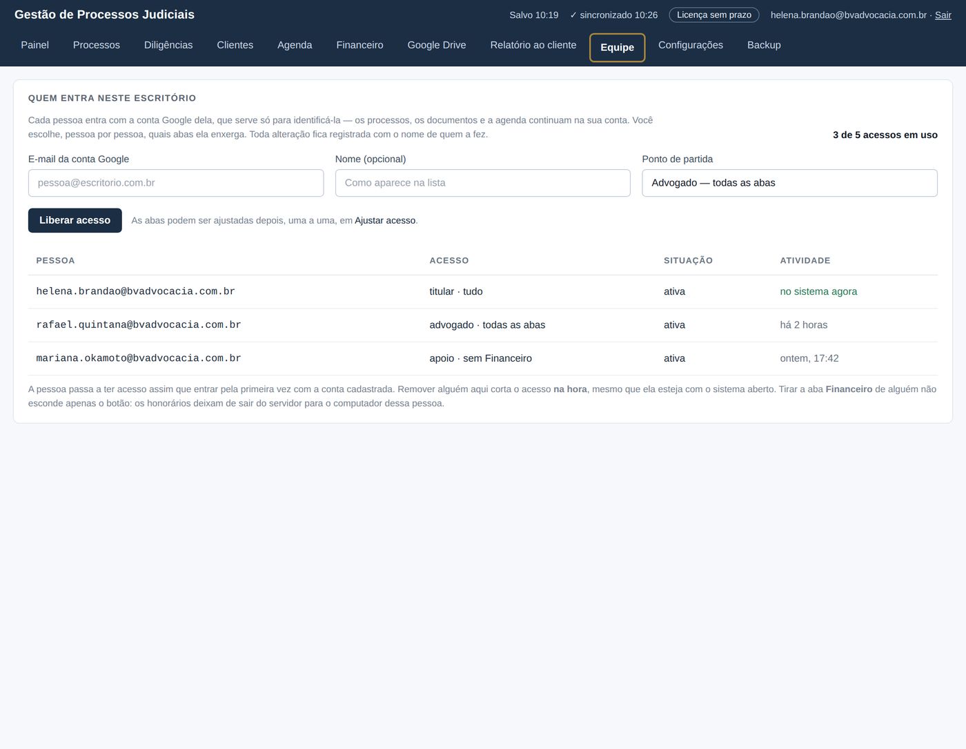 Formik — tela Equipe