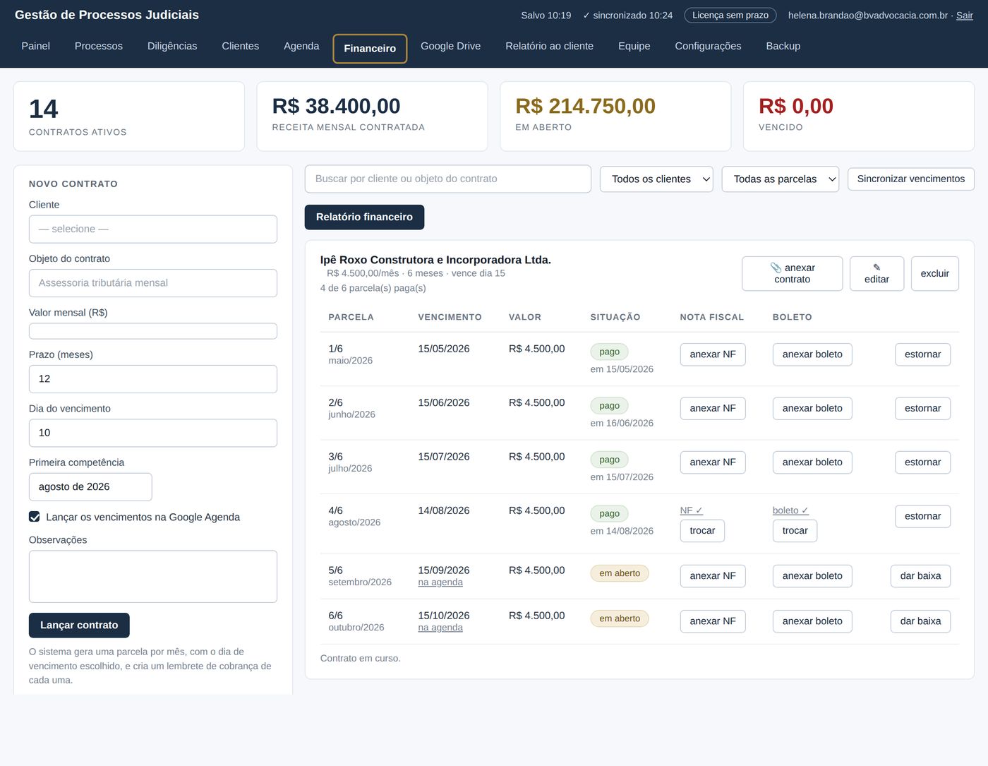 Formik — tela Financeiro